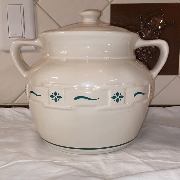 Like new Longaberger Pottery Woven Traditions Cookie Jar - Picture 4 of 10